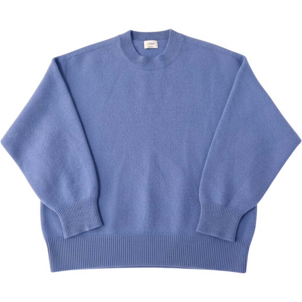 Wilfred Aritzia Wool Cashmere Crew Neck Sweater Blue L Cozy Minimalist Classic